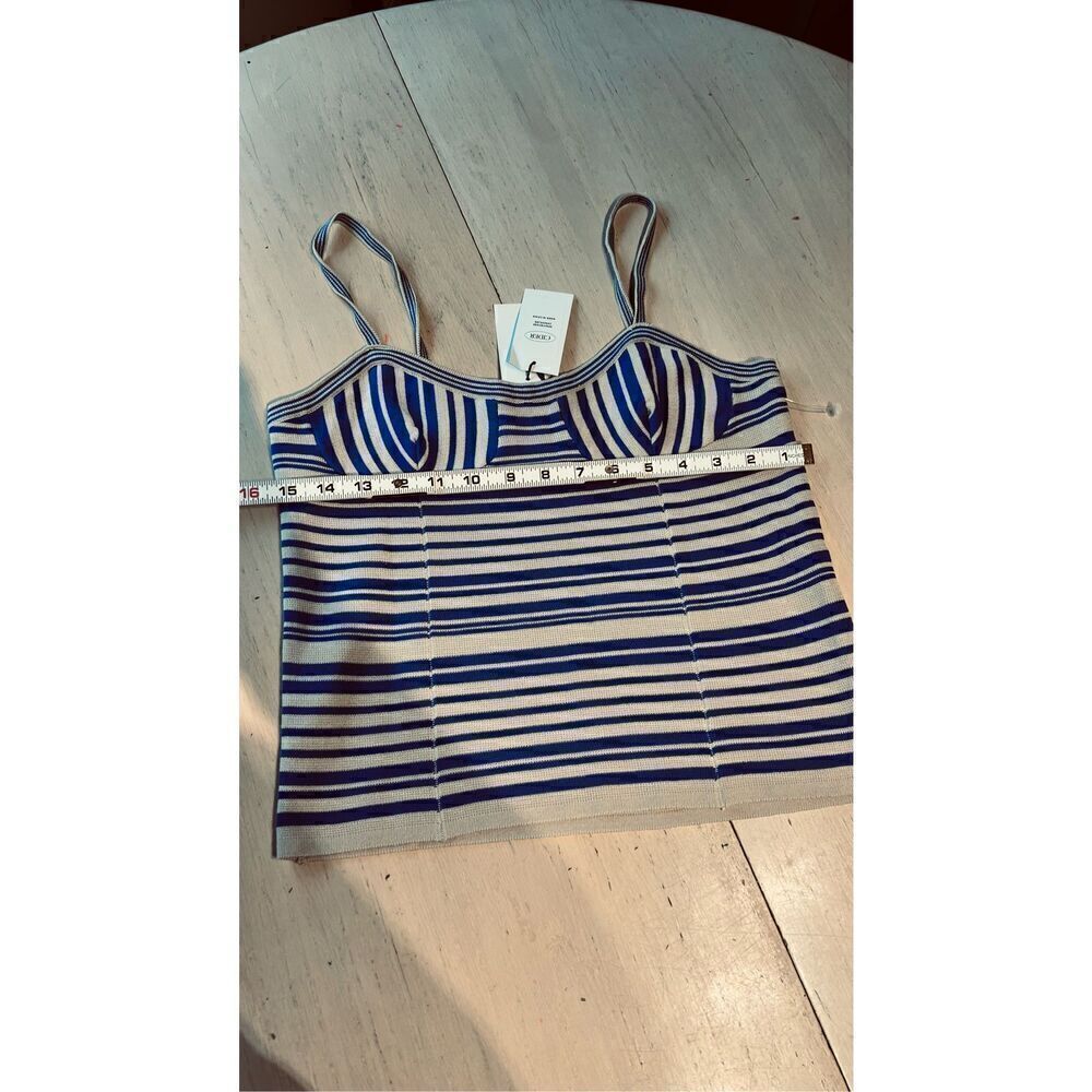 CIDER BLUE STRIPE CORSET TANK TOP WOMENS SZ L NEW - Picture 7 of 8